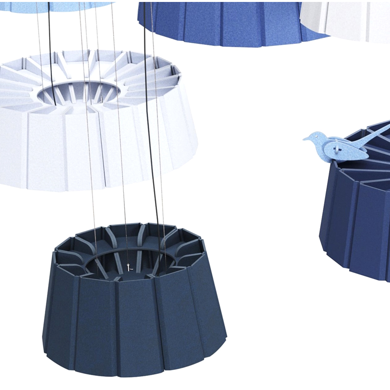 Moderne design akustisk panel bafler lydabsorberende og miljøvennlig polyesterfiberplateform for treningsstudiobruk