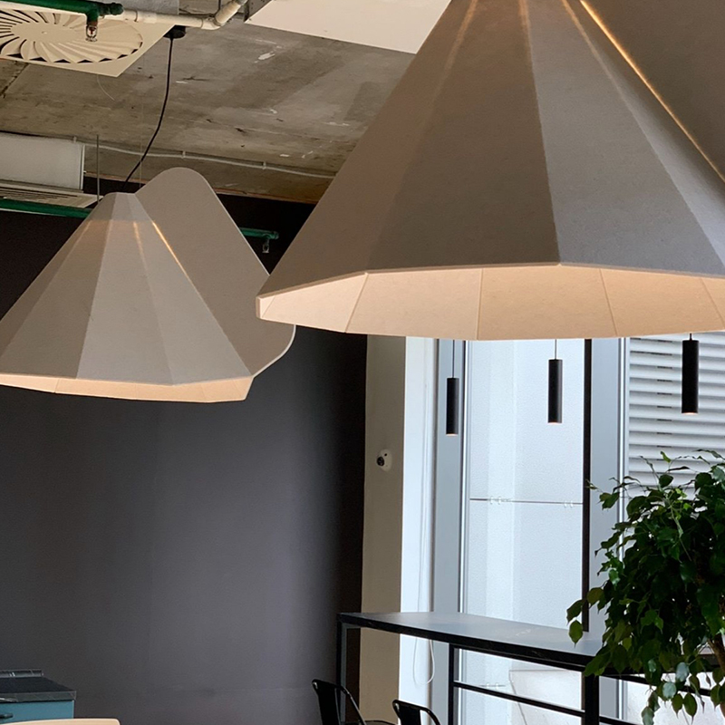 Moderne design akustisk panel bafler lydabsorberende og miljøvennlig polyesterfiberplateform for treningsstudiobruk